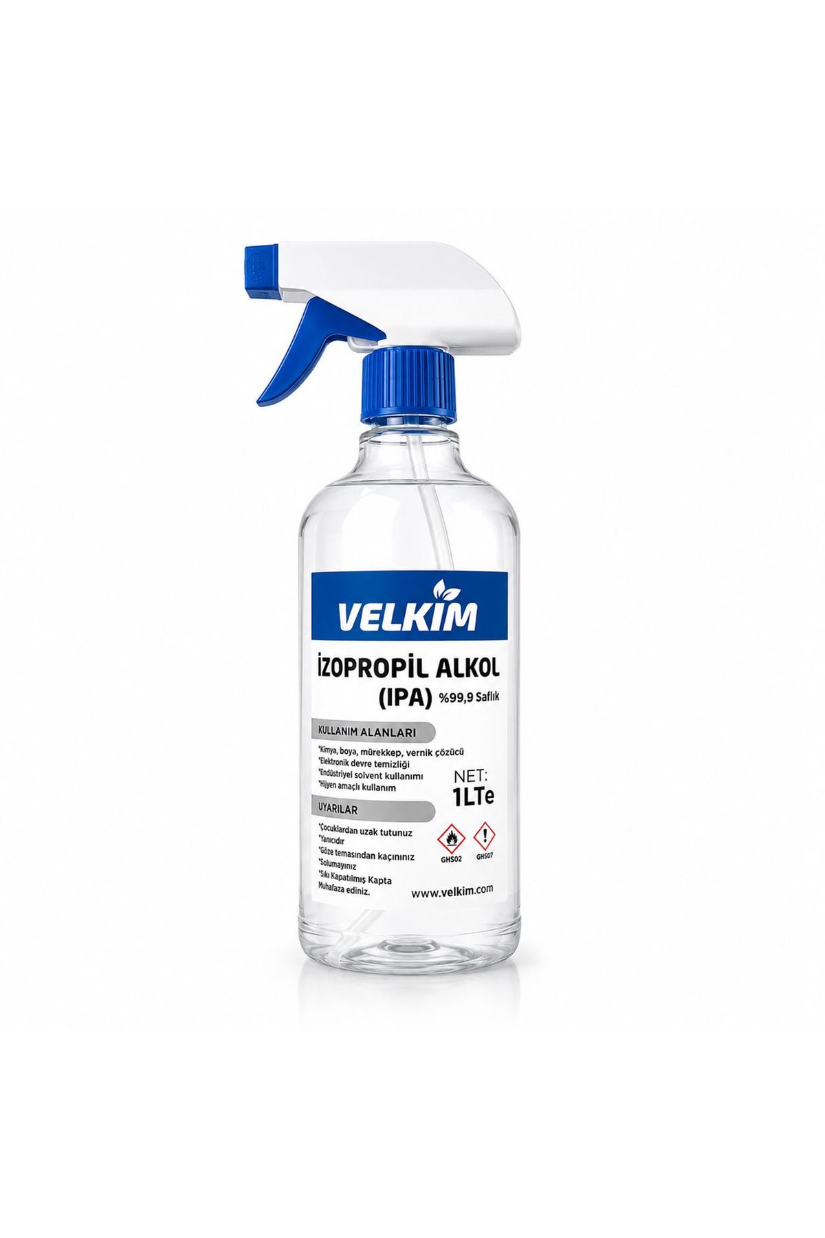 İzopropil Alkol %99.9 Saf IPA 1 Lt - 3D Yazıcı, Devre, Cam, Lens, Oto Yüzey & Hassas Temizleyici, Yağ Çözücü Trigerli